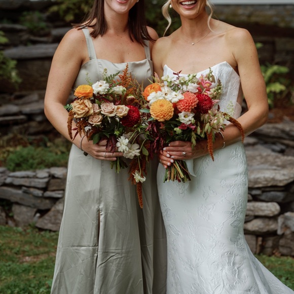 SHOW ME YOUR MUMU Clarissa Corset olive sage green dress maxi gown bridesmaid M - Picture 5 of 11